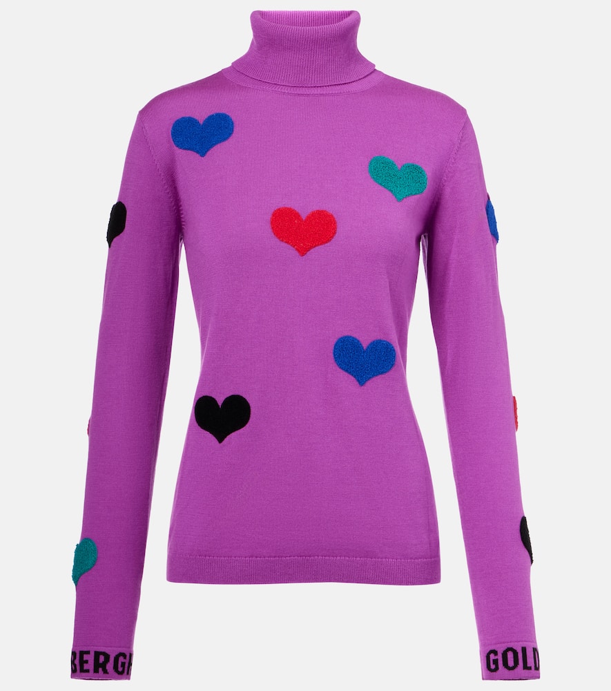 Goldbergh Bacio Appliqués Turtleneck Sweater In Purple
