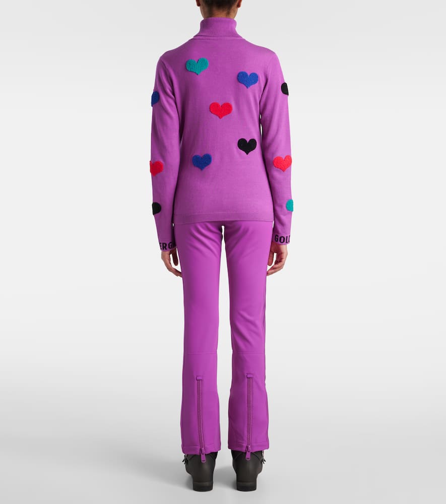 Goldbergh Bacio Appliqués Turtleneck Sweater In Purple