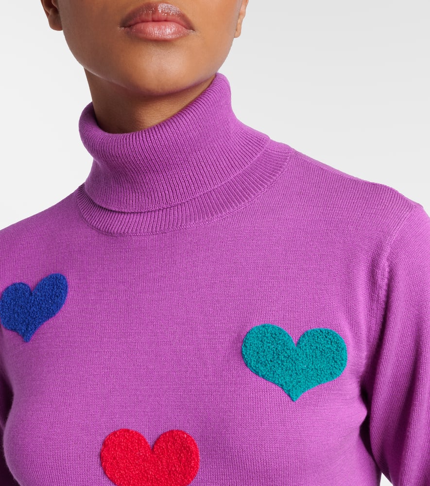 Goldbergh Bacio Appliqués Turtleneck Sweater In Purple