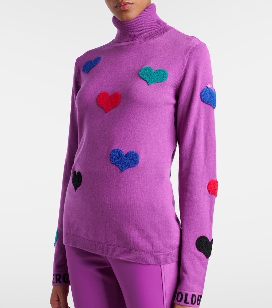 Goldbergh Bacio Appliqués Turtleneck Sweater In Purple