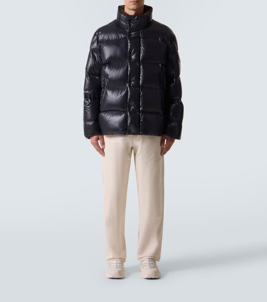 Moncler Black Dervox Short Down Jacket In Blue