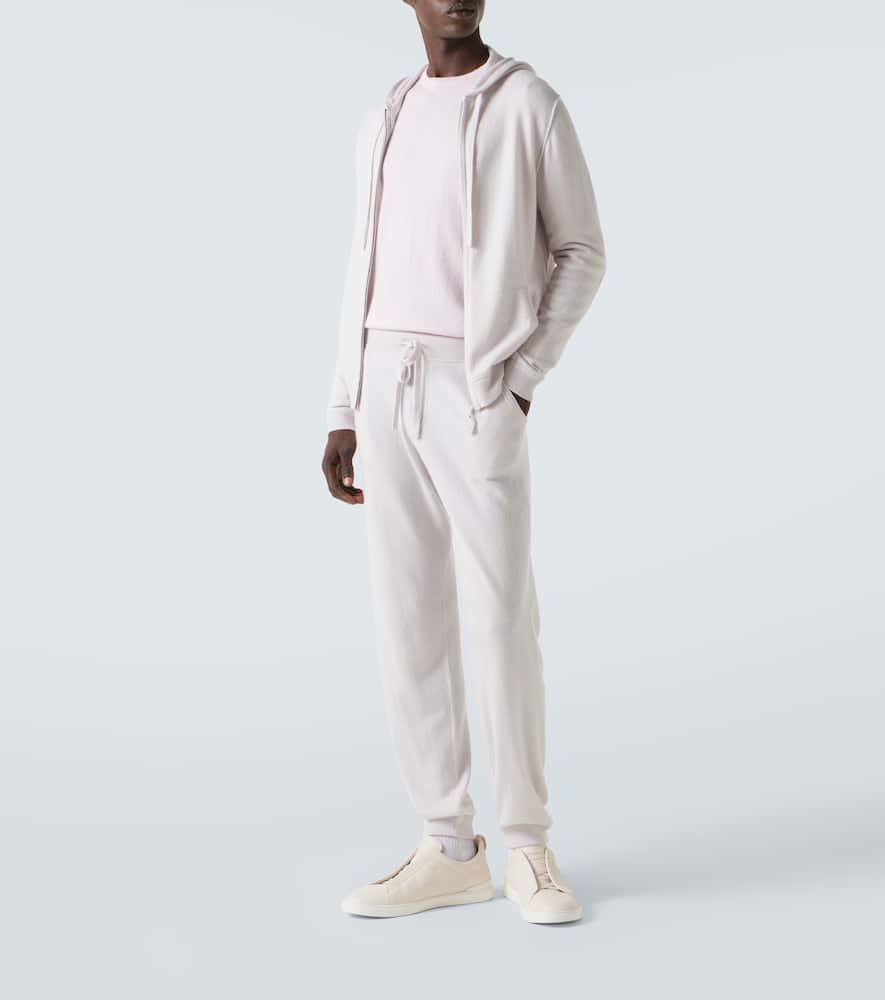 Allude Wool And Cashmere Sweatpants In Metallic