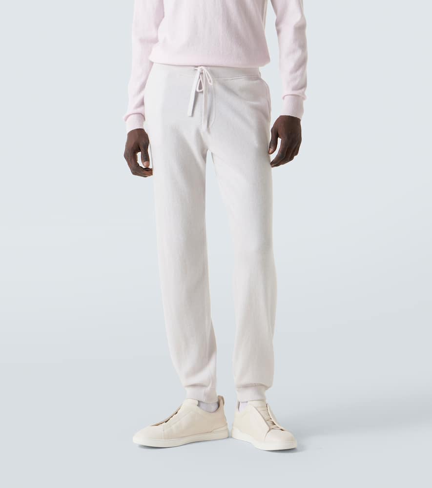 Allude Wool And Cashmere Sweatpants In Metallic