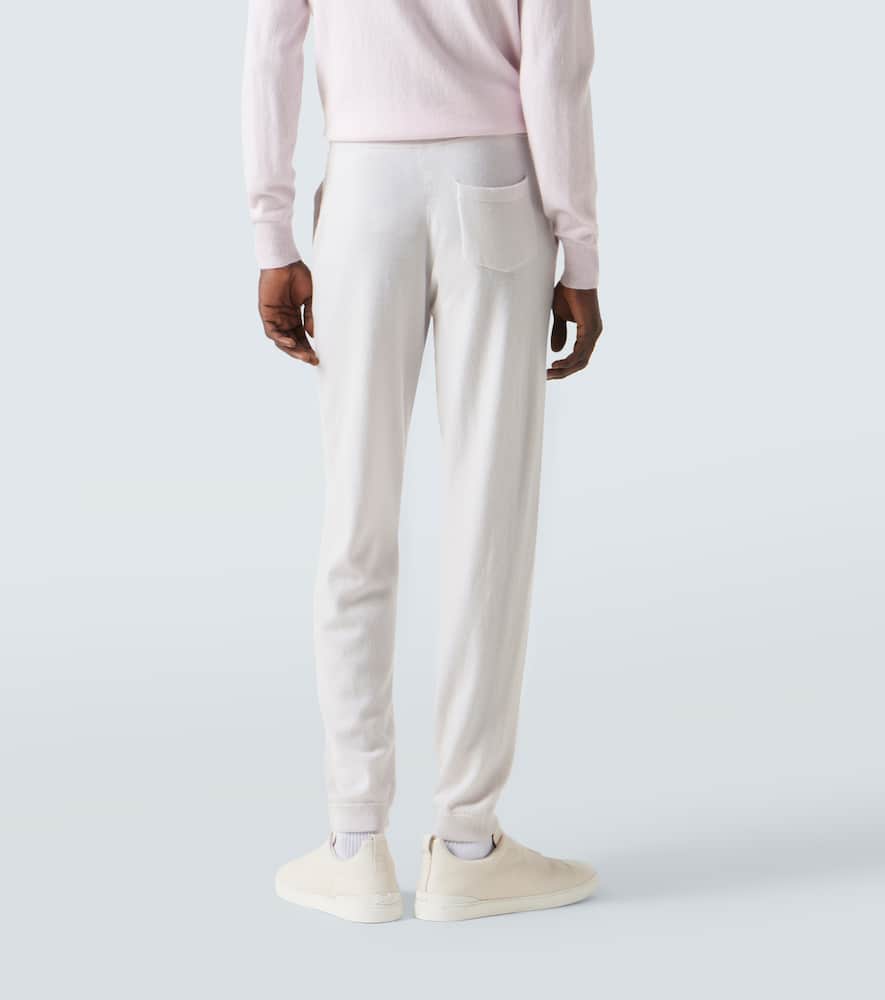 Allude Wool And Cashmere Sweatpants In Metallic