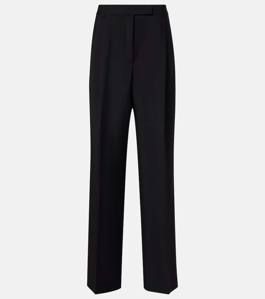 Róhe Pleated wool and mohair wide-leg pants