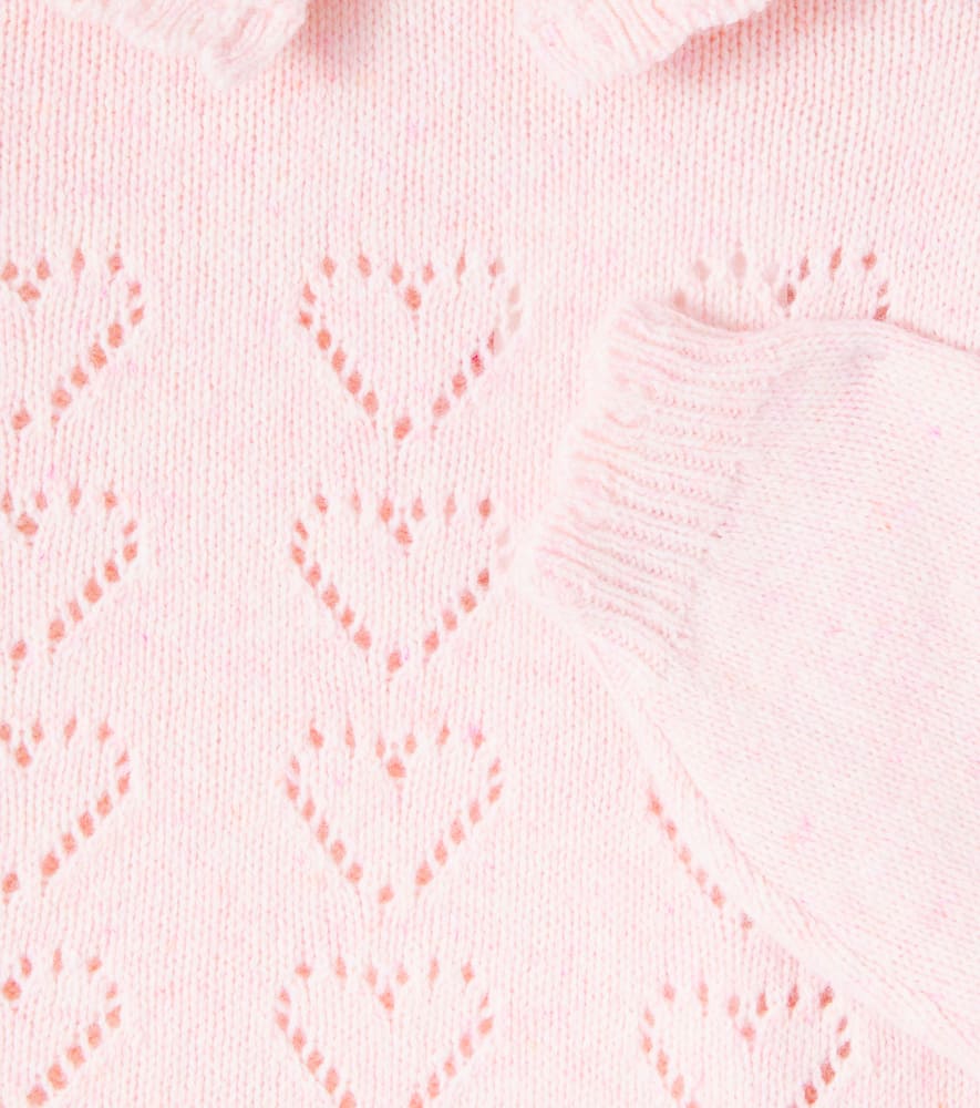 Bebe Organic Monna Pointelle Wool-blend Sweater In Pink