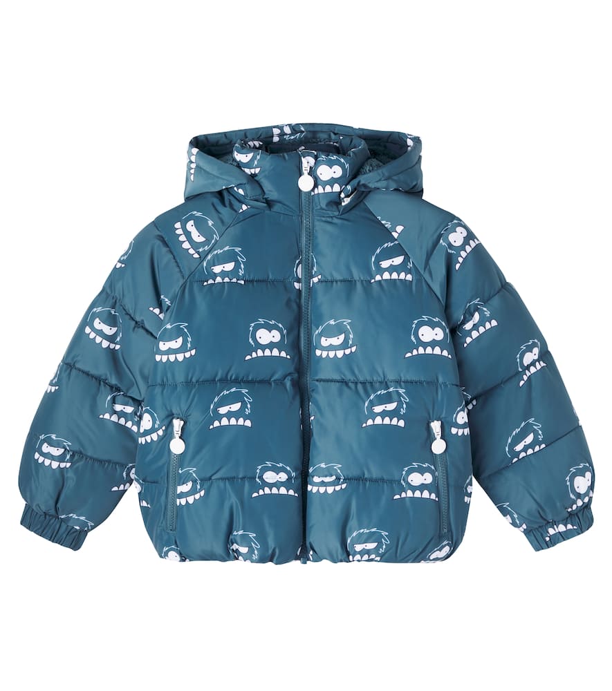 Stella Mccartney Printed Quilted Puffer Jacket In Blue