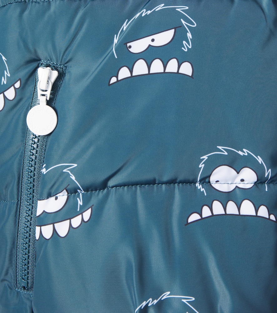 Stella Mccartney Printed Quilted Puffer Jacket In Blue