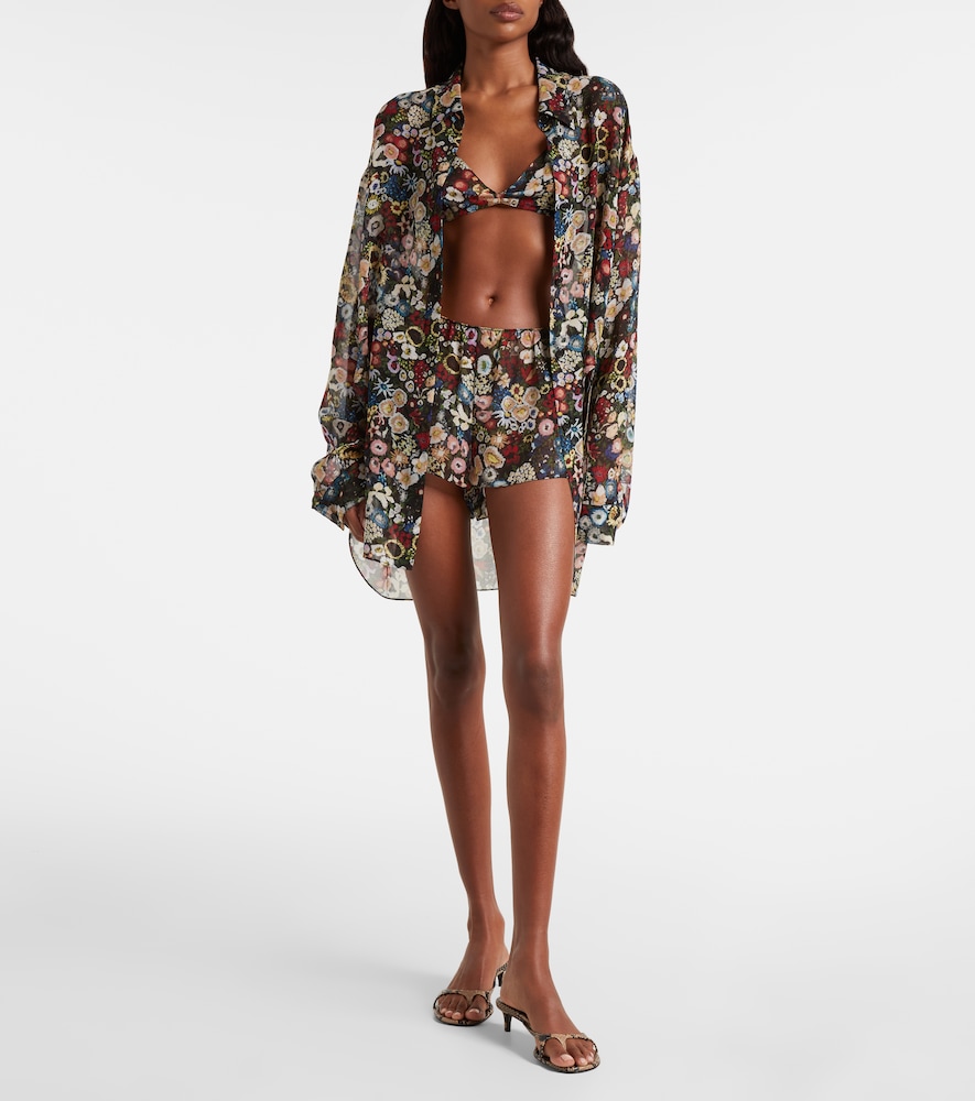  Khaite Khaite Brassière Talita En Soie à Fleurs 