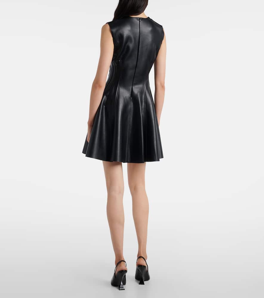 Norma Kamali Grace Paneled Vegan Mini Dress In Black