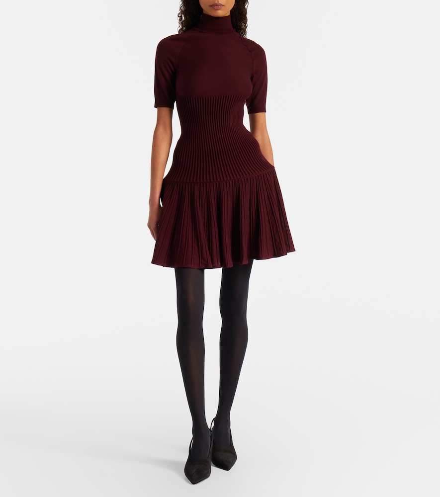 Alaïa Ribbed-knit wool-blend top