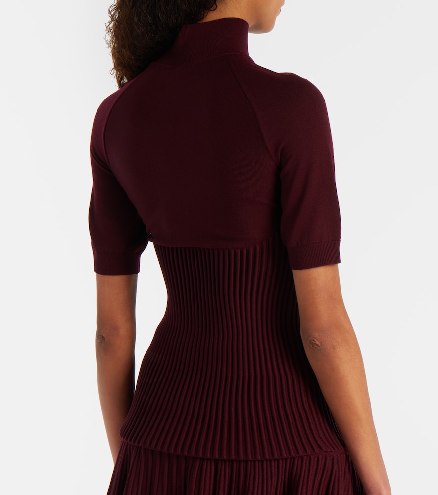  Alaia Alaia Ribbed-knit Wool-blend Top 