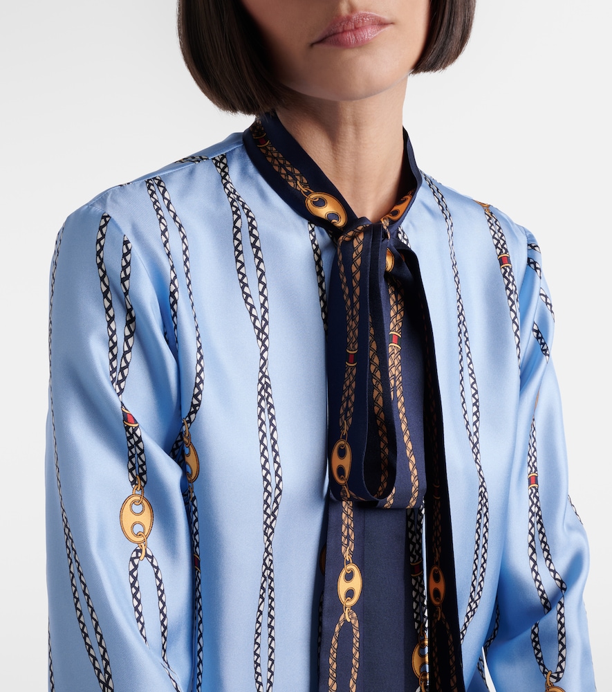  Gucci Gucci Camisa De Sarga De Seda Estampada 
