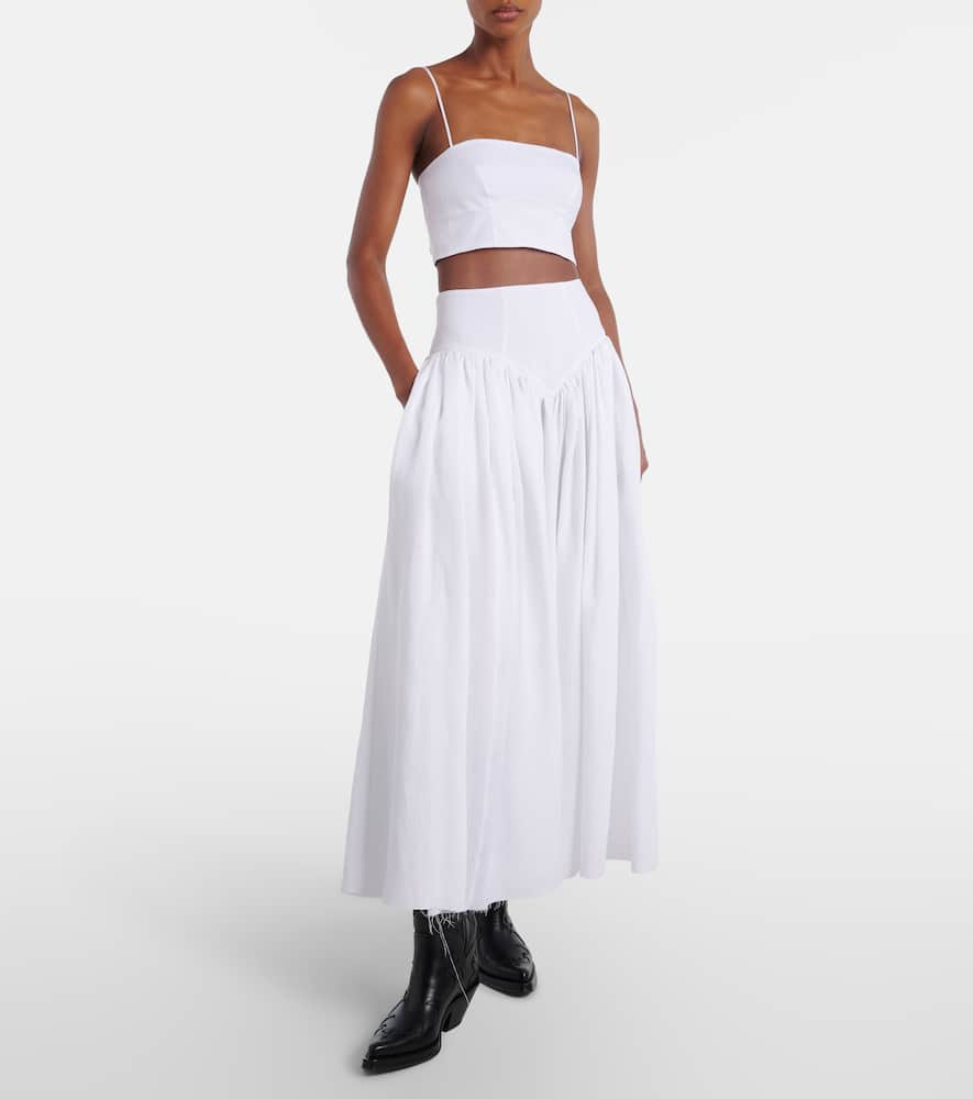 Gabriela Hearst Blazie Cropped Linen Top In White