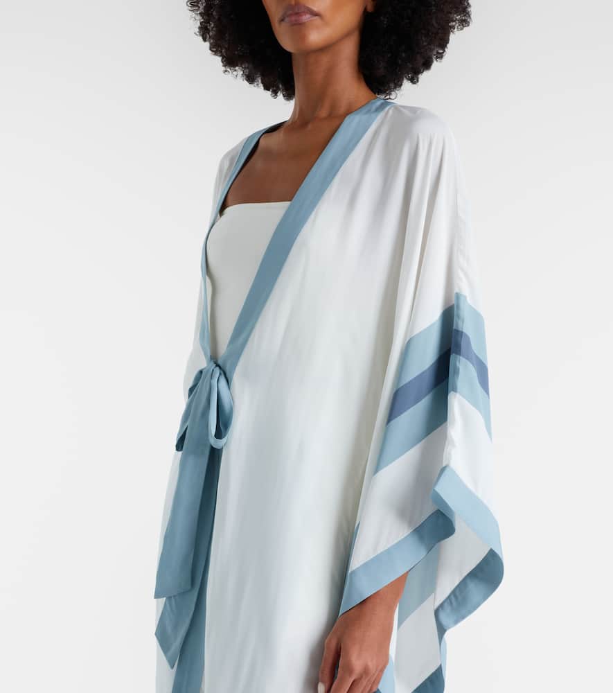 Adriana Degreas Bold Stripes Kaftan In Multi