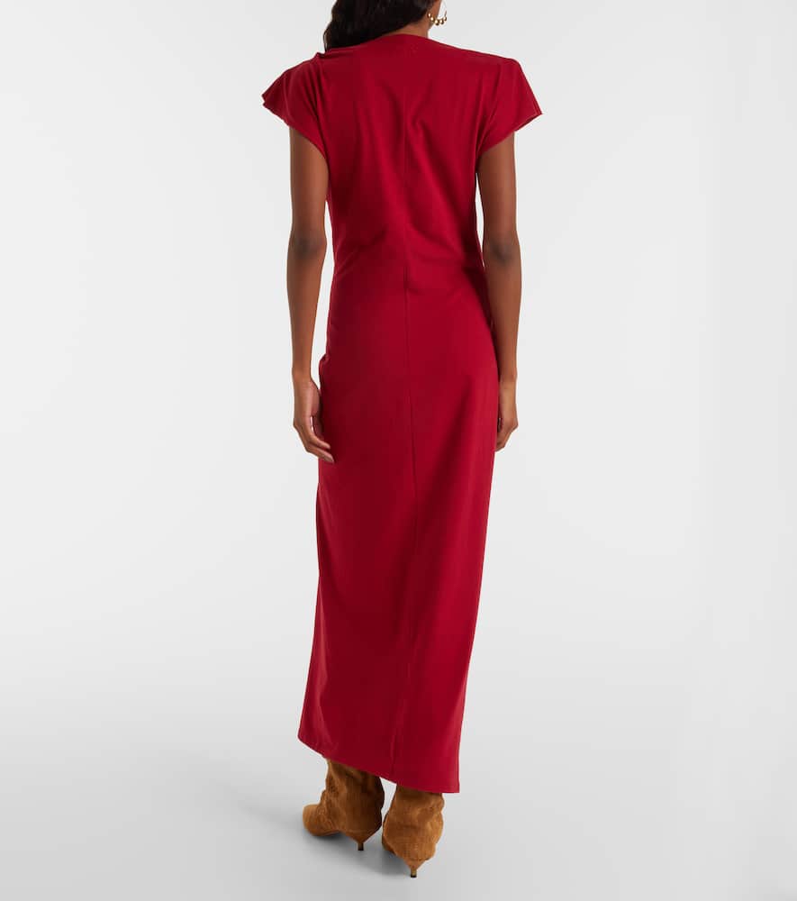 Isabel Marant Nadela Gathered Cotton Maxi Dress In Red