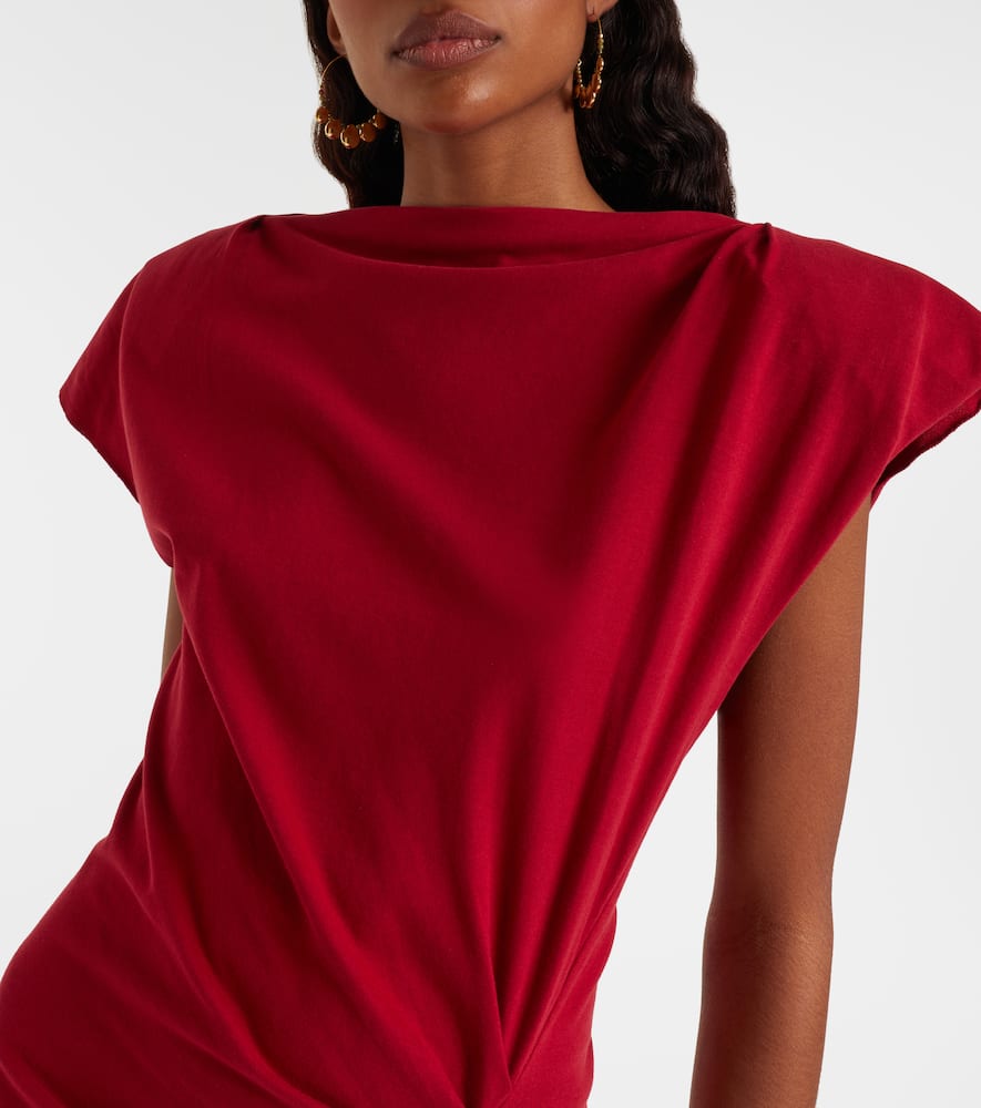 Isabel Marant Nadela Gathered Cotton Maxi Dress In Red