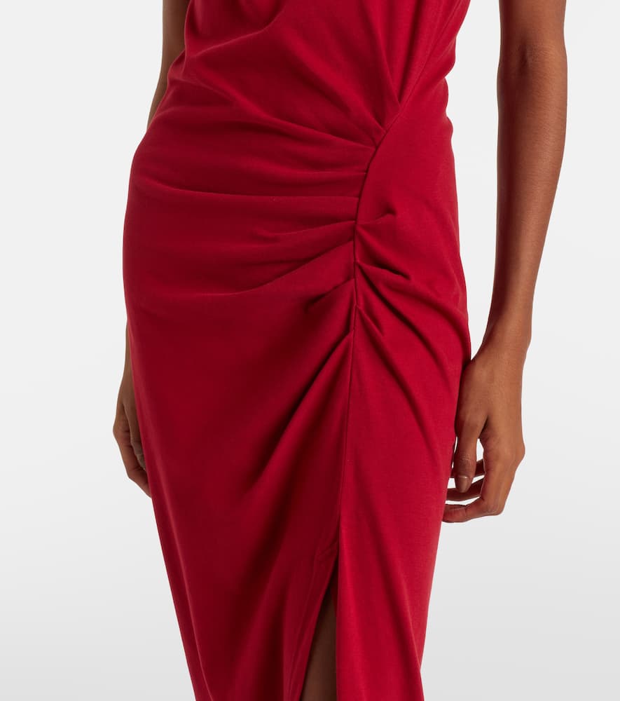 Isabel Marant Nadela Gathered Cotton Maxi Dress In Red