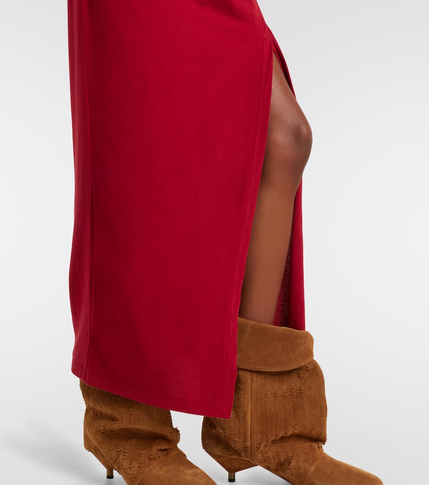 Isabel Marant Nadela Gathered Cotton Maxi Dress In Red