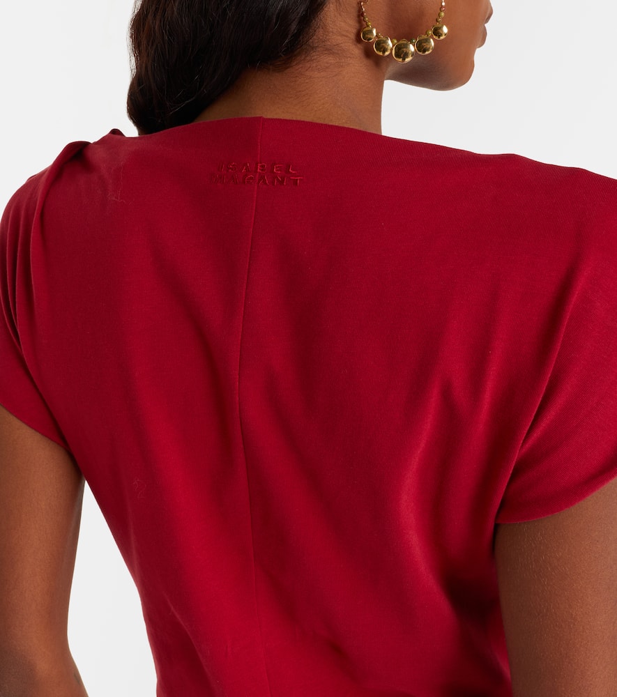 Isabel Marant Nadela Gathered Cotton Maxi Dress In Red