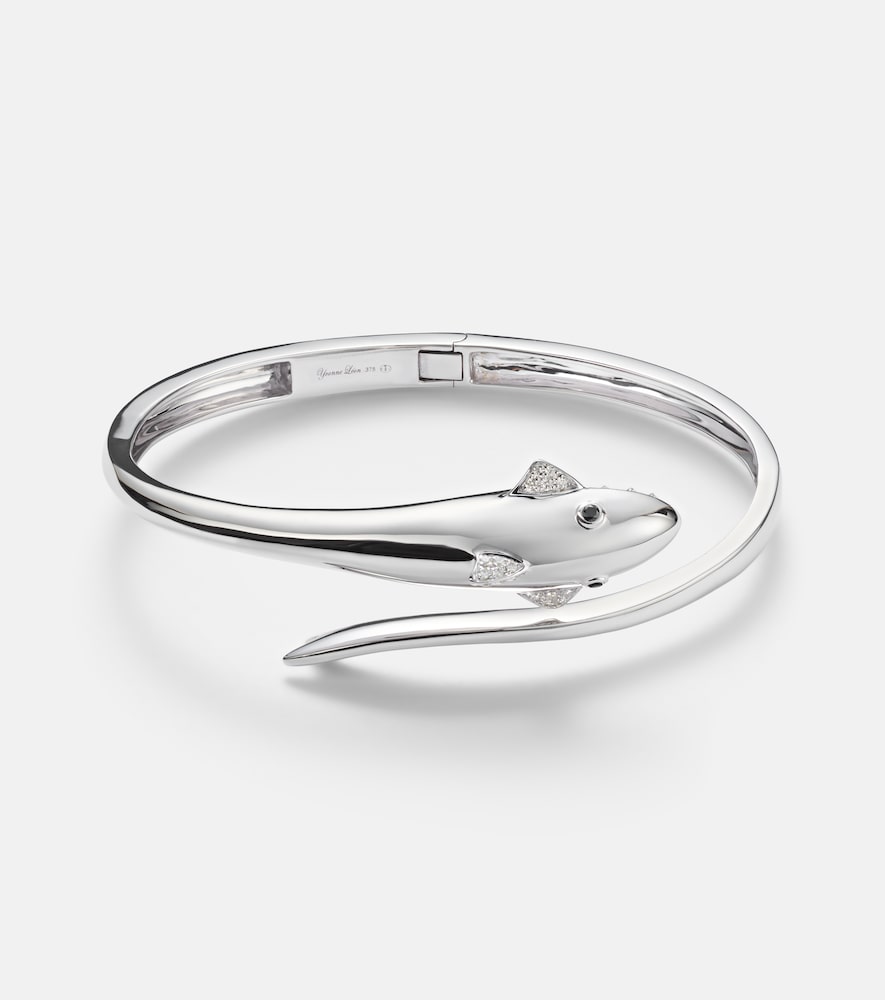 Yvonne Léon Armreif Requin aus 9kt Weißgold (375/1000) mit Diamanten