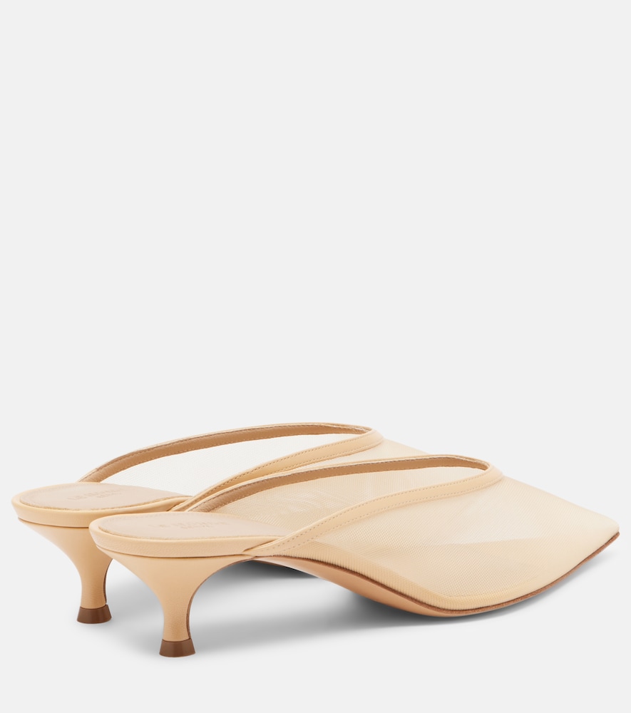  Le Monde Beryl Le Monde Bã©ryl Venetian Leather-trimmed Mules 