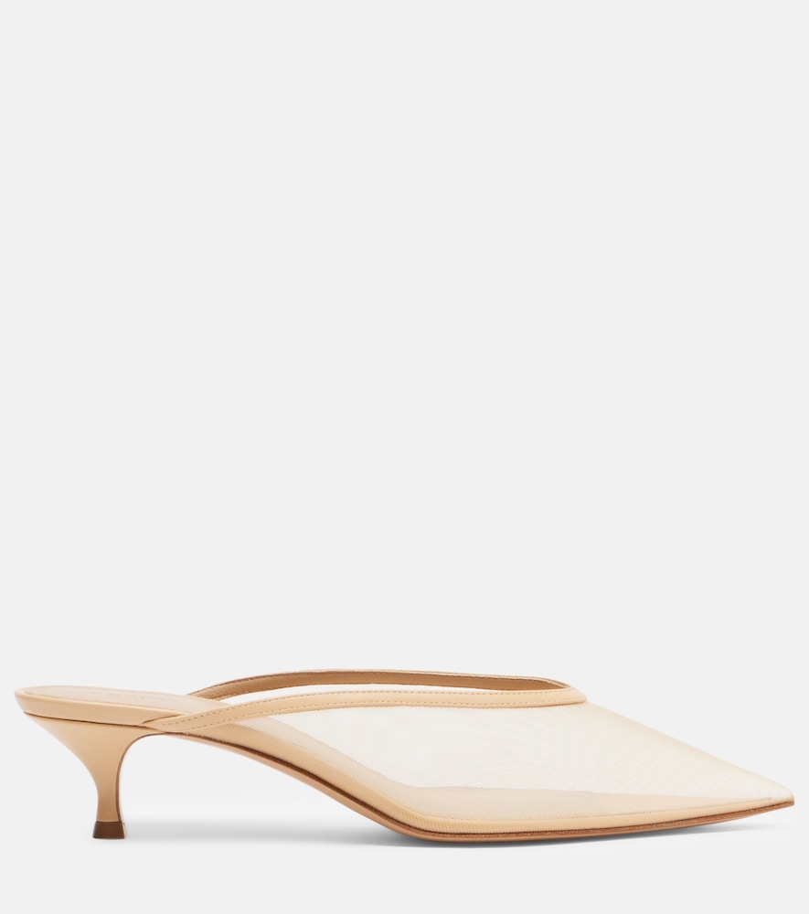  Le Monde Beryl Le Monde Bã©ryl Venetian Leather-trimmed Mules 