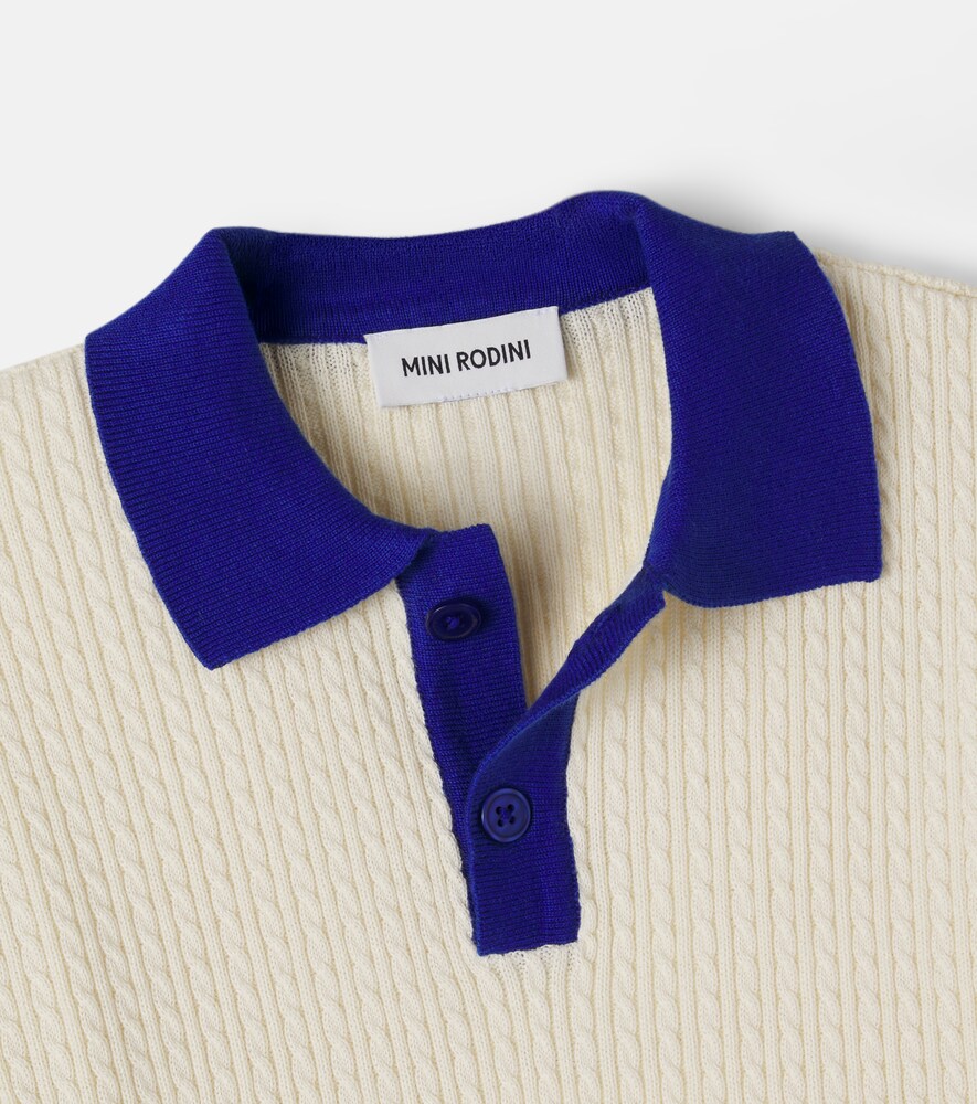  Mini Rodini Mini Rodini Polo Trenzado De Algodón 