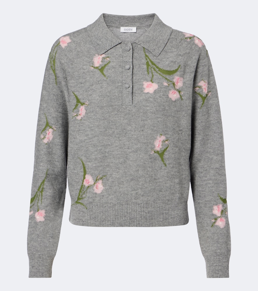 Erdem Floral intarsia wool polo sweater | Thumbnail 7