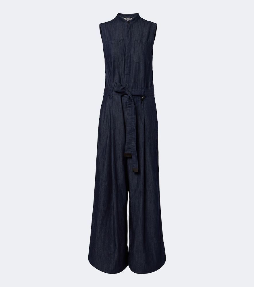 Jumpsuit di jeans a gamba larga