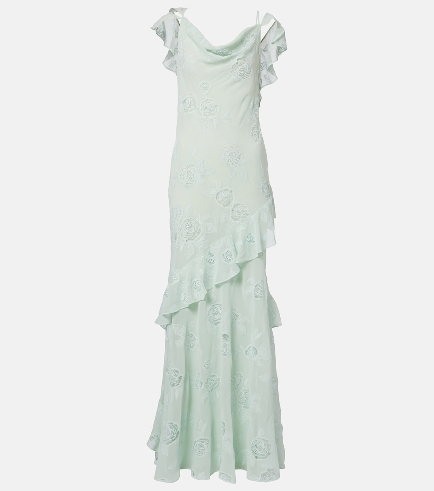 Besticktes Maxikleid aus Georgette