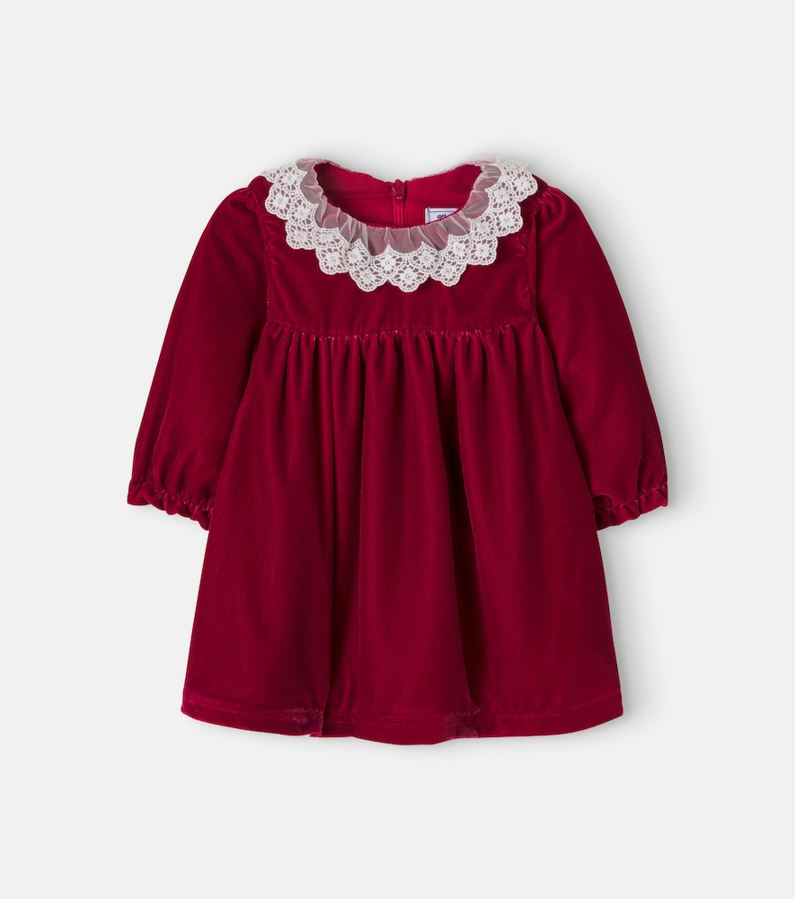 Baby Kleid aus Samt mit Spitze