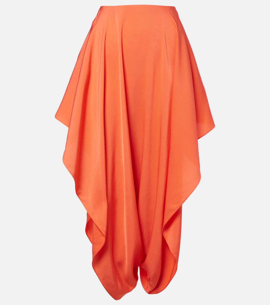 Alaia Women's Orange Peek Asymmetric Cady Midi Skirt UK Size 10 - Mytheresa