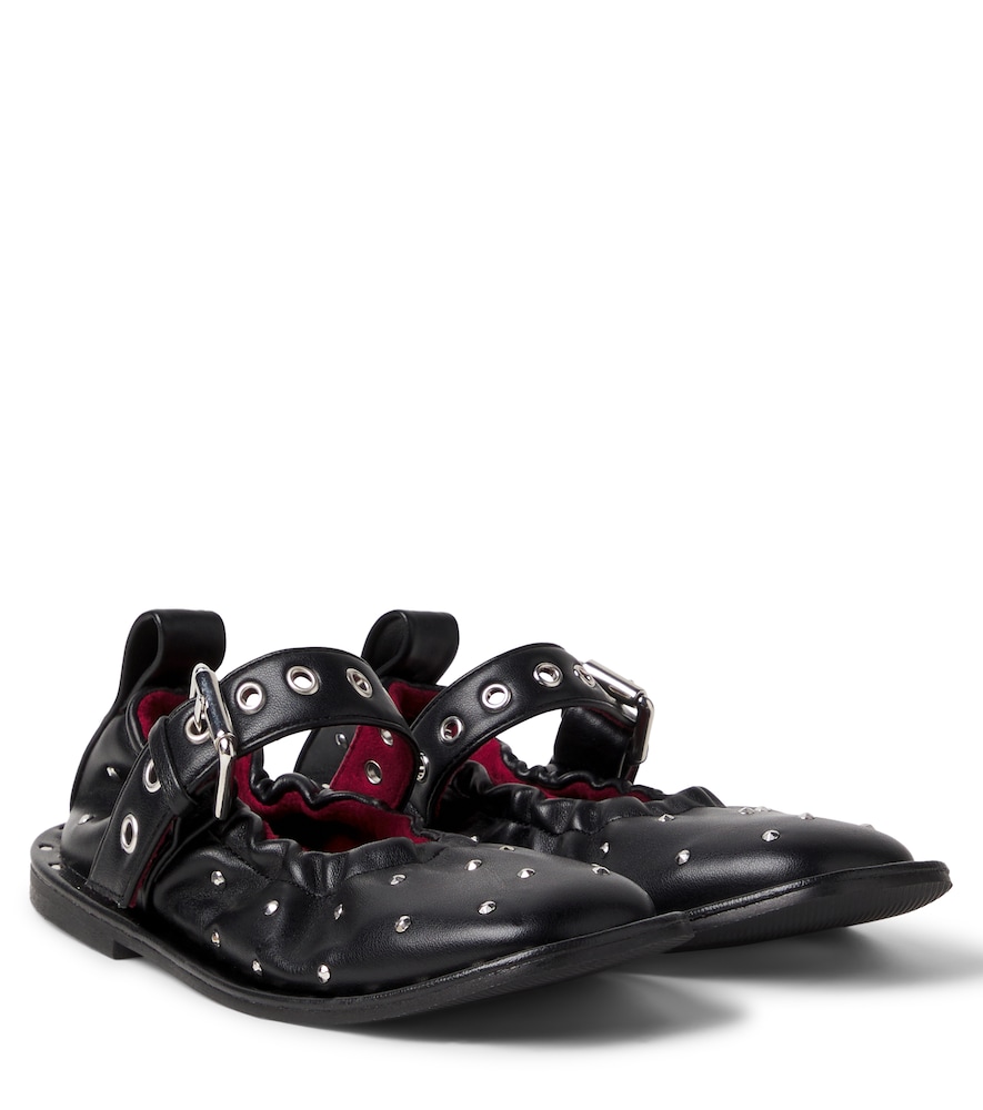 Stella Mccartney Studded Mary Jane Flats In Black