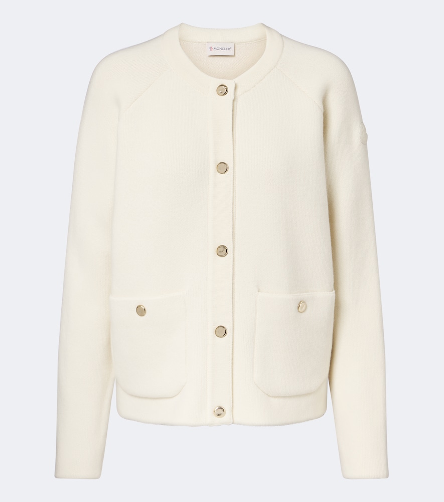 MONCLER Moncler Wool, cotton, and cashmere-blend cardigan
