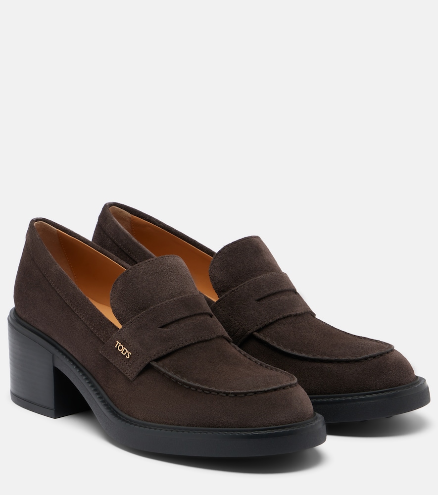 Loafer-Pumps aus Veloursleder
