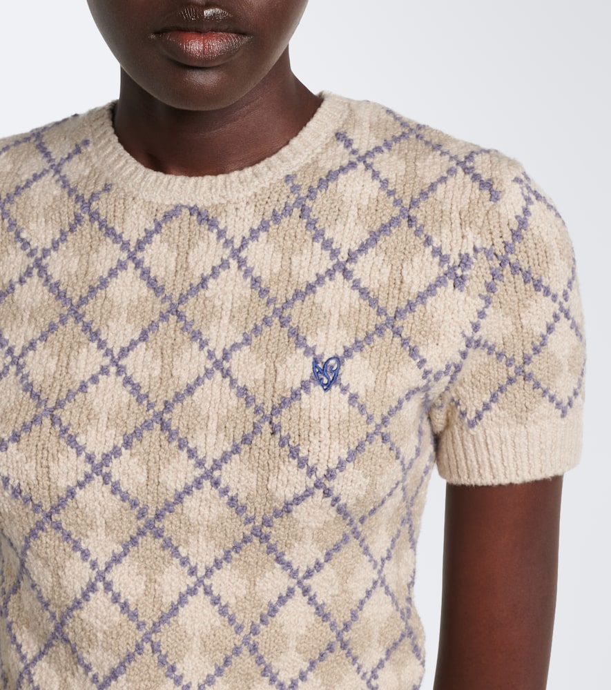 Argyle Cotton-Blend Bouclé Sweater