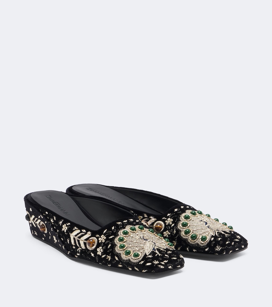 Mules Atelier in velluto con zeppa