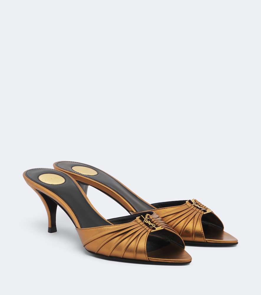 Pantoletten Babylone Cassandre aus Metallic-Leder