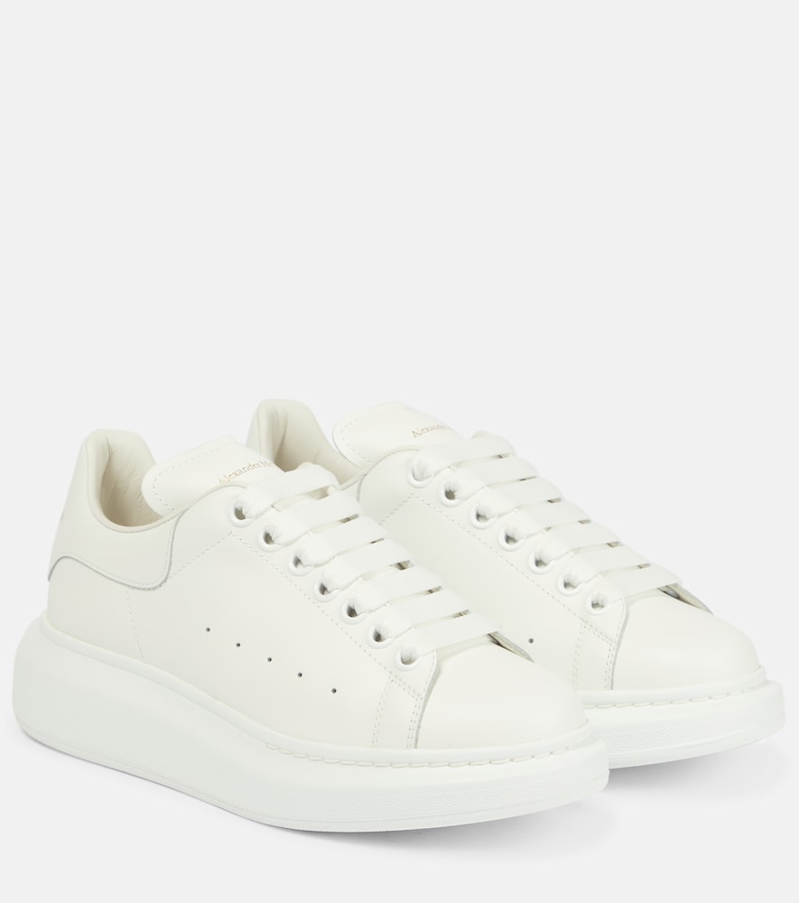 Mcqueen Women's White Oversized Leather Sneakers Uk Size 8