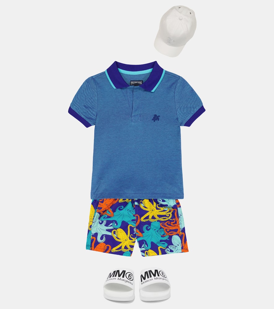 Vilebrequin Jim Printed Swim Trunks In Purple Blue