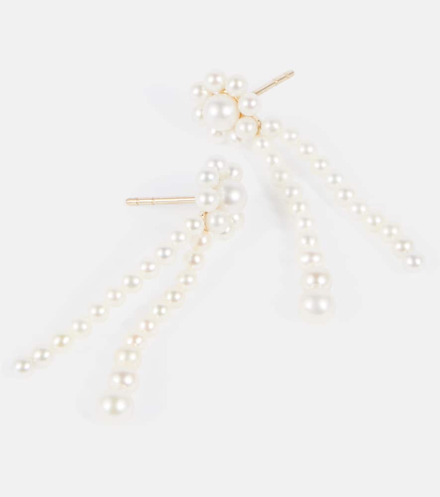 Sophie Bille Brahe Grande Promenade De Fleur 14-karat Gold Pearl Earrings In White