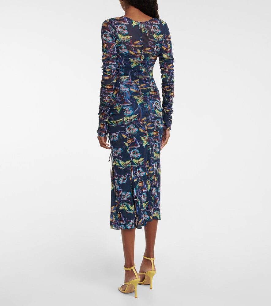  Diane Von Furstenberg Diane Von Furstenberg Bedrucktes Midikleid Corinne Aus Mesh 