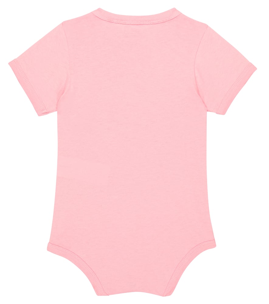The Animals Observatory Printed Cotton Jersey Bodysuit In Pink Shoes