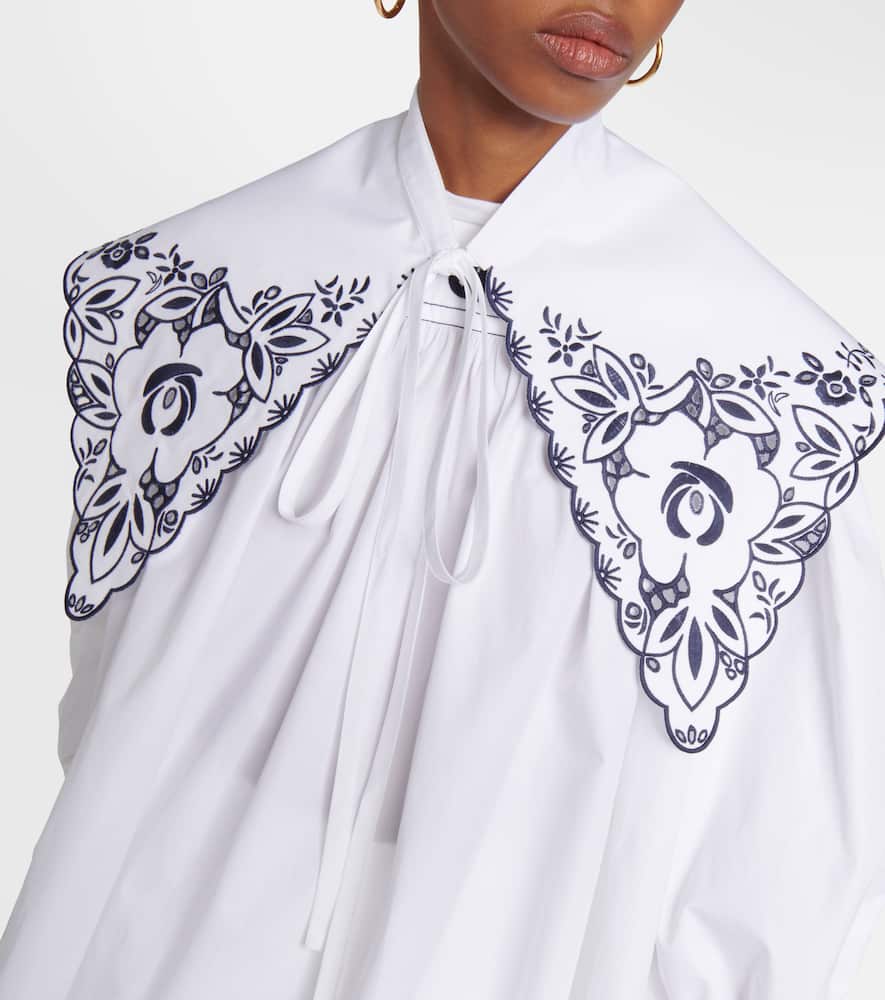 Patou Embroidered Cotton Poplin Collar In White