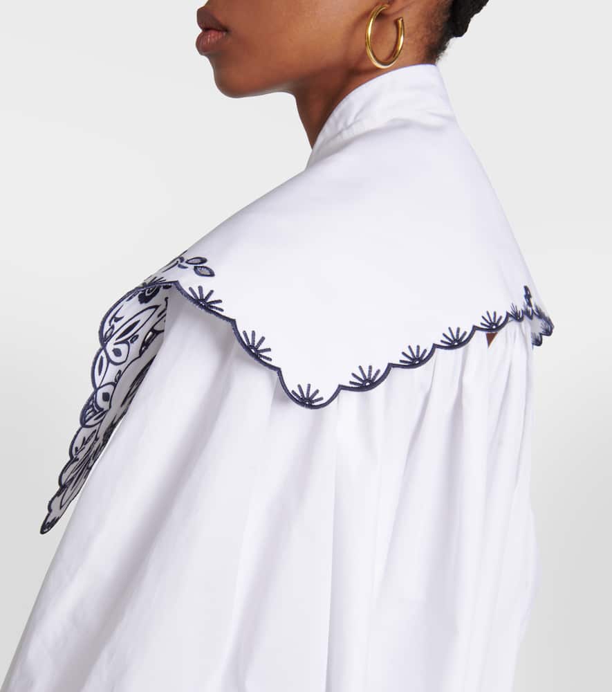 Patou Embroidered Cotton Poplin Collar In White