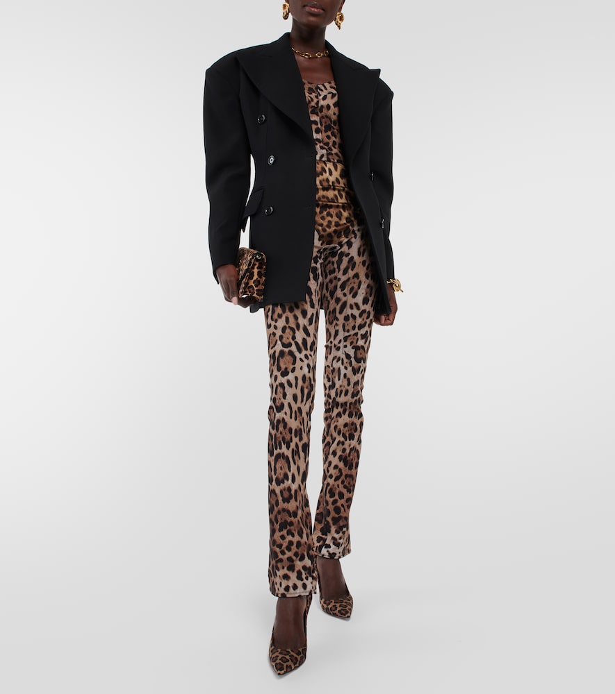 Christian Louboutin Kate 85 leopard-print satin pumps