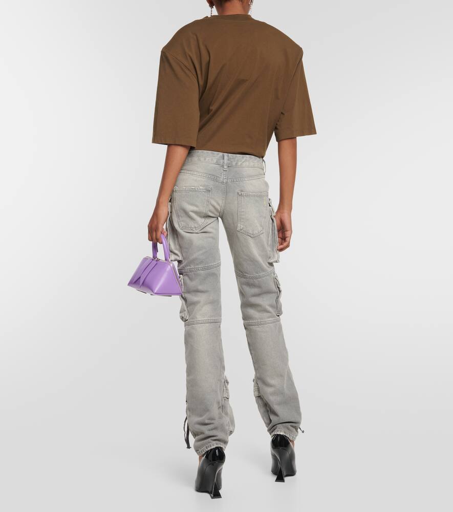 Attico Denim Trousers With Waist Belt Loops In Grey