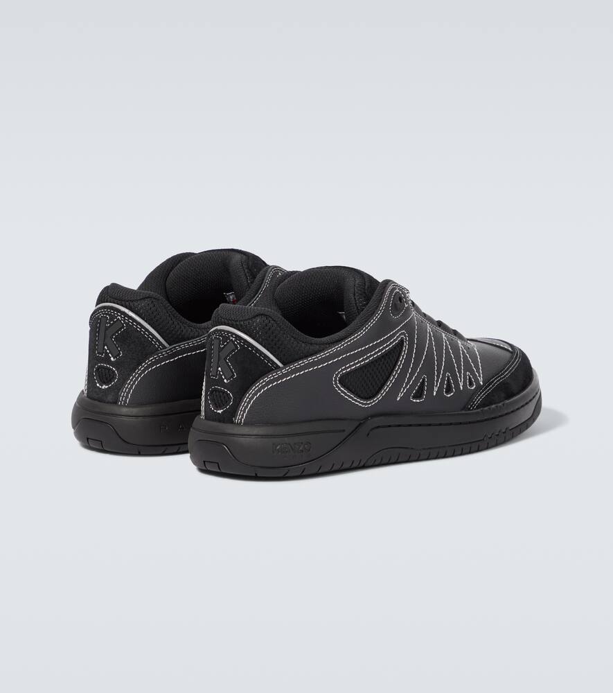 Shop Kenzo Pxt Leather Sneakers In Black