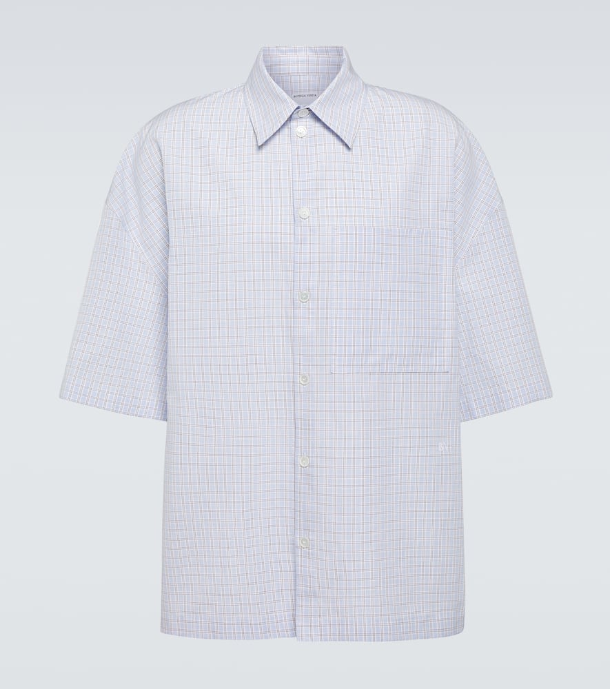 Bottega Veneta Checked cotton and linen bowling shirt